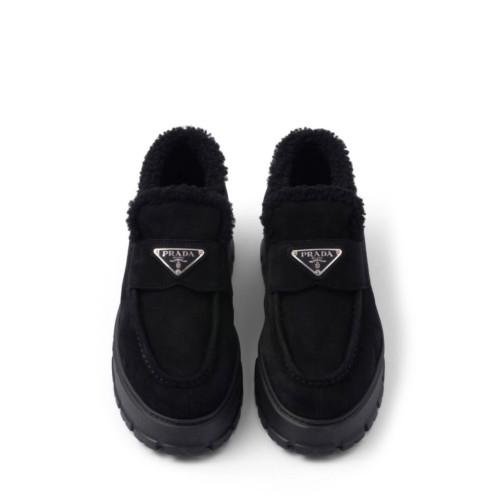 Prada Suede loafer booties
