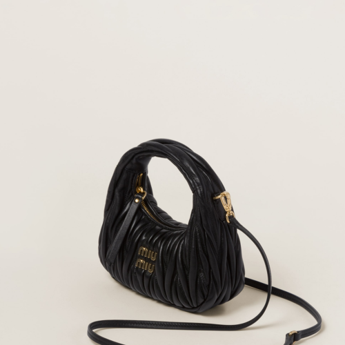 Miu Miu Wander matelass nappa leather hobo mini-bag
