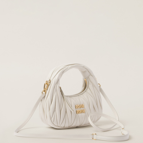 Miu Miu Wander matelass nappa leather hobo mini-bag