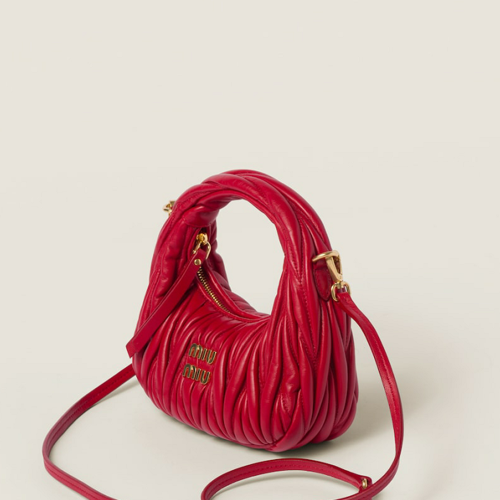 Miu Miu Wander matelass nappa leather hobo mini-bag