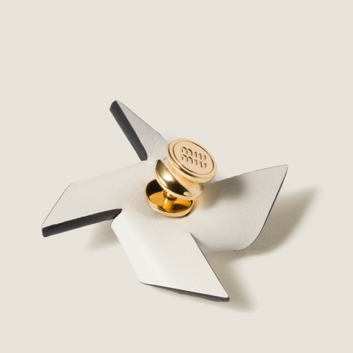 Miu Miu Leather pinwheel brooch