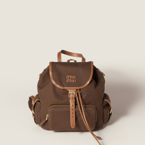 Miu Miu Canvas and leather backpack