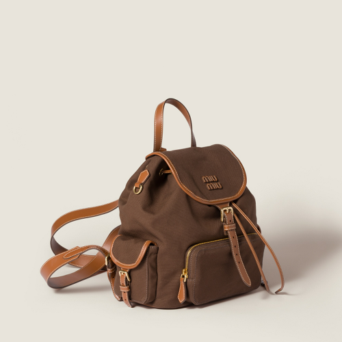 Miu Miu Canvas and leather backpack
