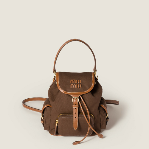 Miu Miu Canvas and leather backpack