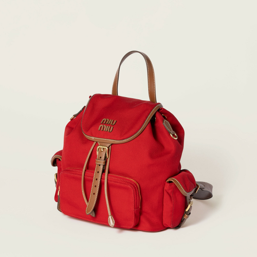 Miu Miu Canvas and leather backpack