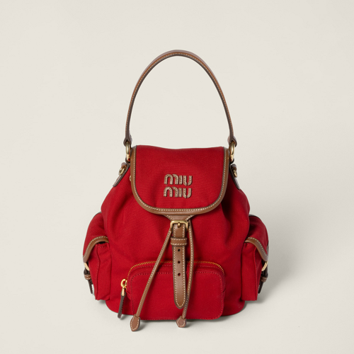Miu Miu Canvas and leather backpack