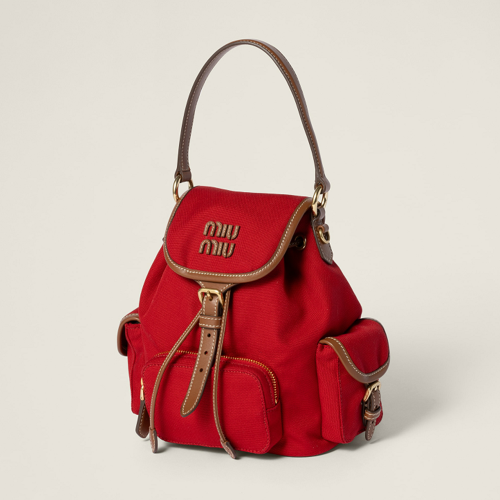 Miu Miu Canvas and leather backpack