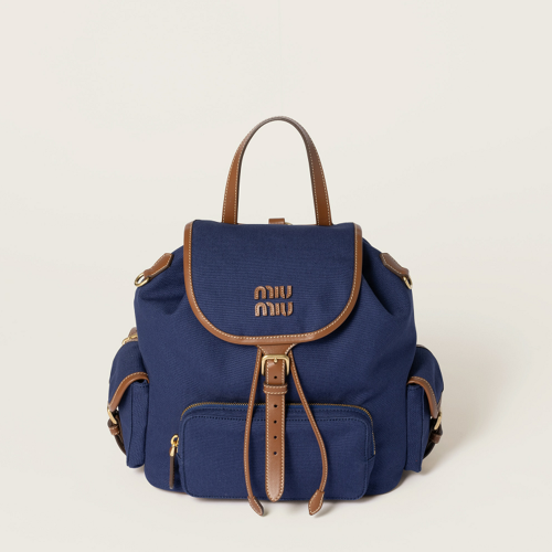 Miu Miu Canvas and leather backpack