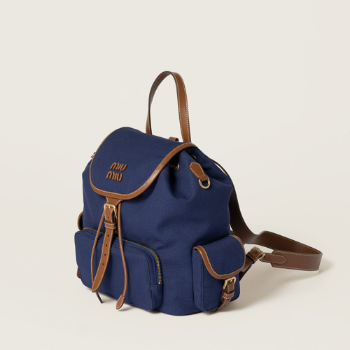 Miu Miu Canvas and leather backpack