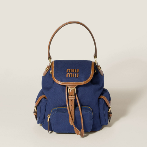 Miu Miu Canvas and leather backpack