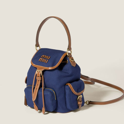 Miu Miu Canvas and leather backpack