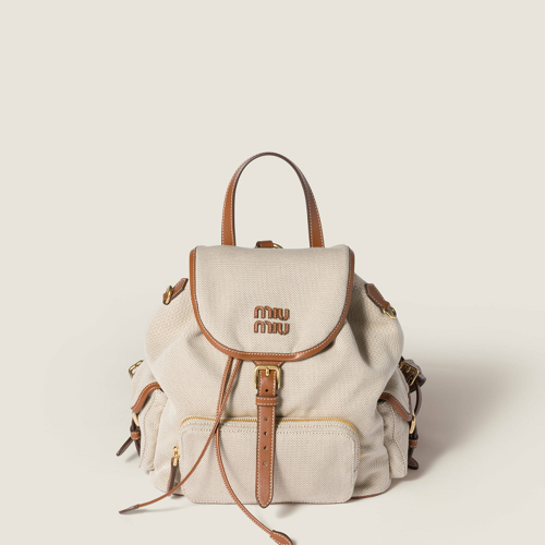 Miu Miu Canvas and leather backpack