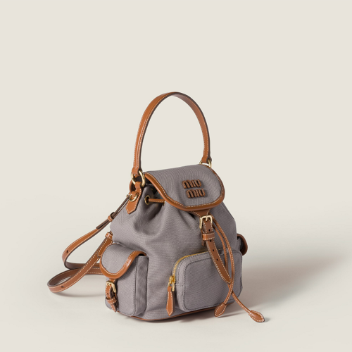 Miu Miu Canvas and leather backpack