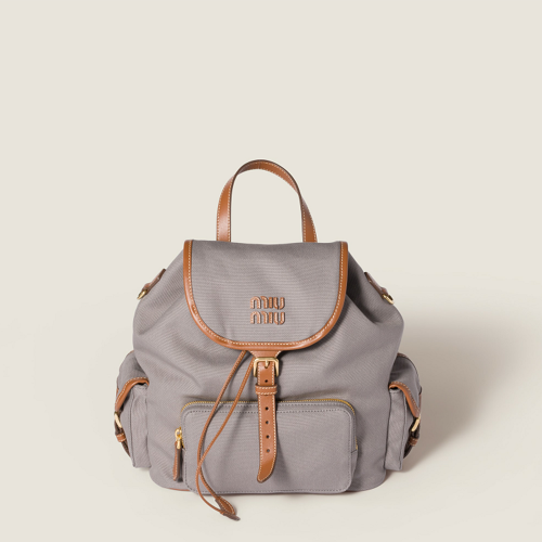 Miu Miu Canvas and leather backpack