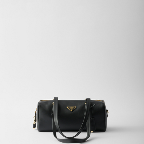 Prada Medium leather top-handle bag with padlock