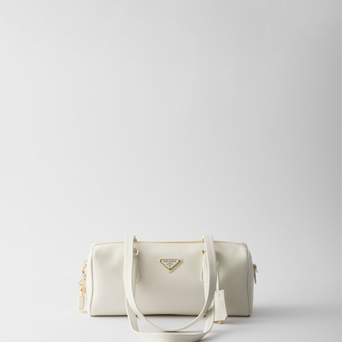 Prada Medium leather top-handle bag with padlock