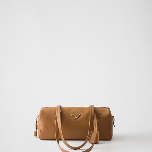 Prada Medium leather top-handle bag with padlock