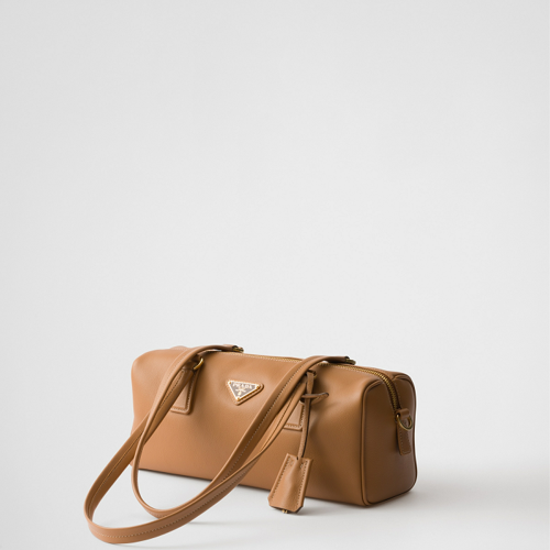 Prada Medium leather top-handle bag with padlock