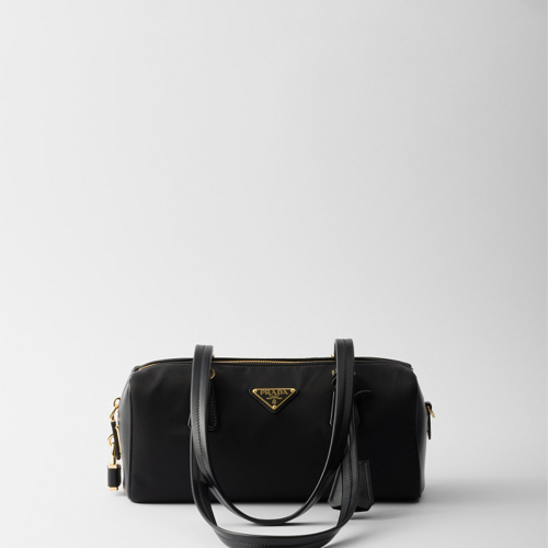 Prada Re-Nylon and leather medium top-handle bag