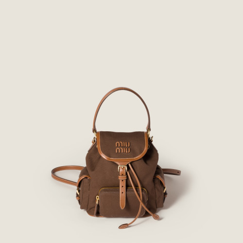 Miu Miu Canvas and leather backpack Medium