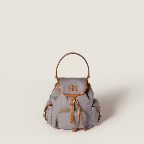 Miu Miu Canvas and leather backpack Medium