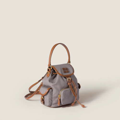 Miu Miu Canvas and leather backpack Medium