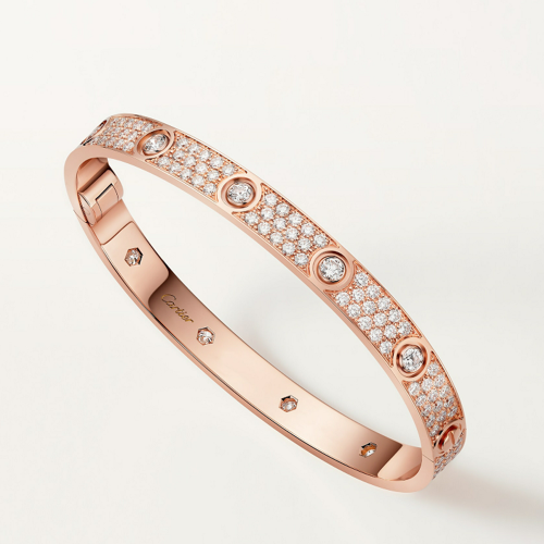 Cartier LOVE bracelet classic model paved 10 diamonds