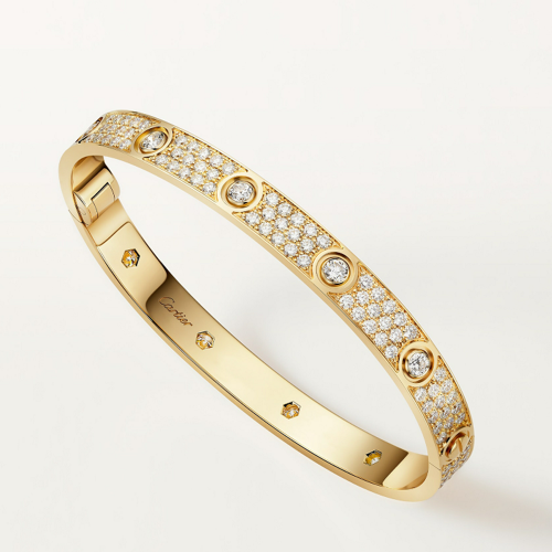 Cartier LOVE bracelet classic model paved 10 diamonds