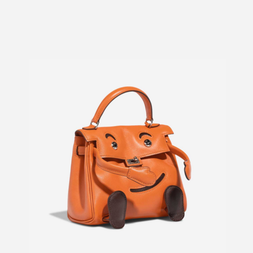 Hermes Quelle Ldole Kelly doll Orange Silver