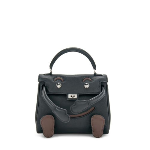 Hermes Quelle Ldole Kelly doll Noir Silver