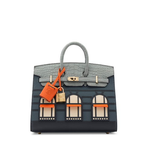 Hermes Birkin 20 Faubourg Gris Meyer Gold