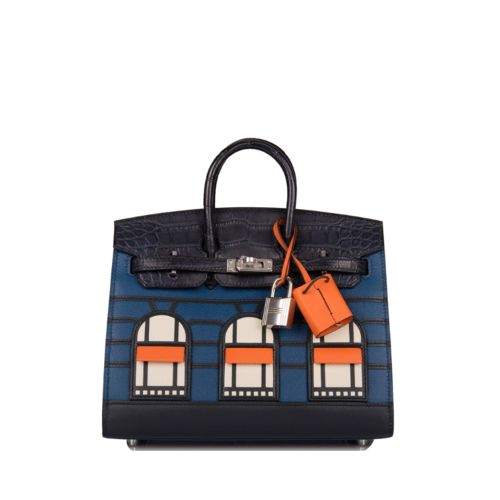 Hermes Birkin 20 Faubourg Deep Blue Silver