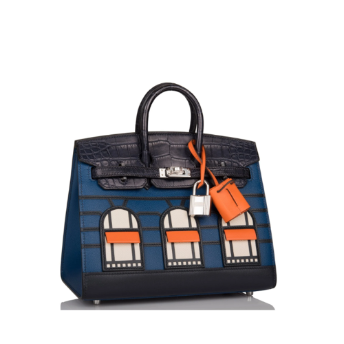 Hermes Birkin 20 Faubourg Deep Blue Silver