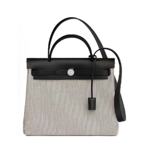 Hermes Herbag Zip 31 bag Noir Silver