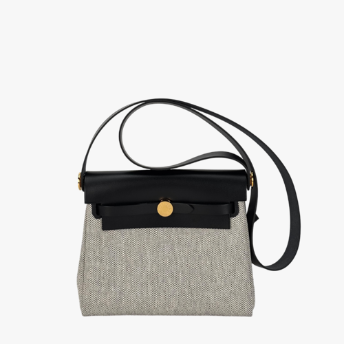 Hermes Herbag Zip 20 bag Noir Gold