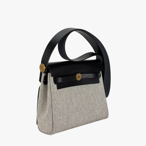 Hermes Herbag Zip 20 bag Noir Gold