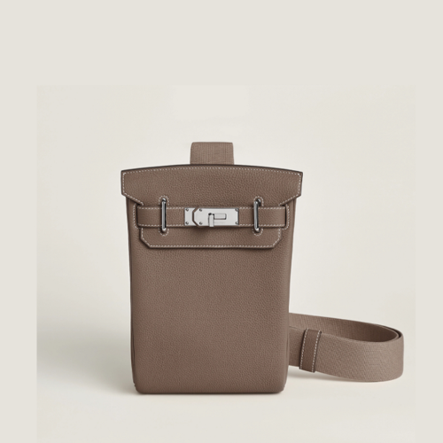 Hermes Hac a Dos PM backpack Togo Etoupe Silver