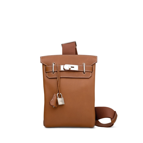 Hermes Hac a Dos PM backpack Togo Gold Silver