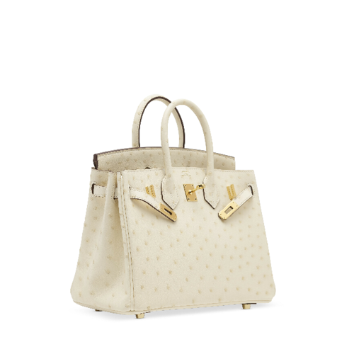 Hermes Birkin 20 Ostrich Nata Gold