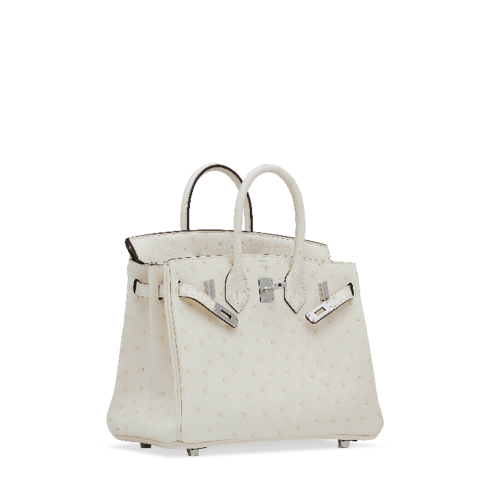 Hermes Birkin 20 Ostrich Nata Silver