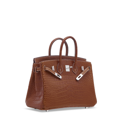 Hermes Birkin 25 Matt Alligator Barenia Silver