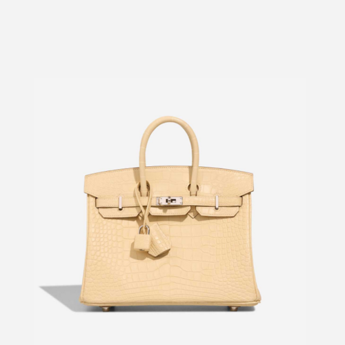 Hermes Birkin 25 Matt Alligator Vanille Silver