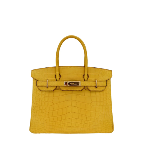 Hermes Birkin 30 Matt Nile Crocodile Jaune Ambre Gold