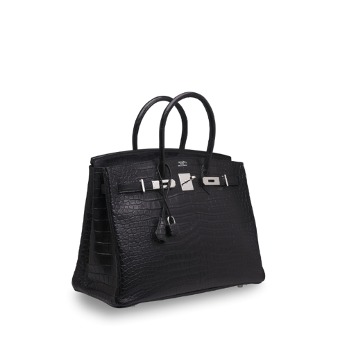 Hermes Birkin 35 Matt Nile Crocodile Noir Silver