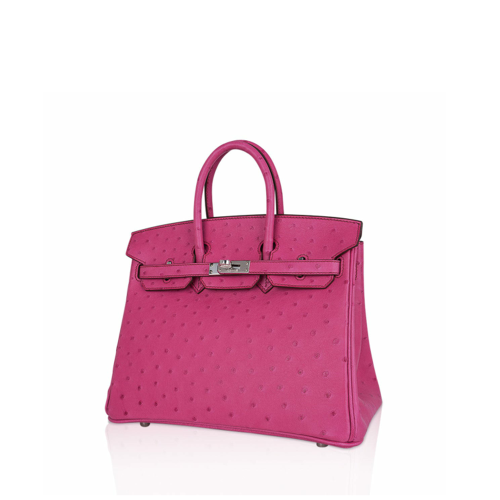 Hermes Birkin 20 Ostrich Fuschia Silver