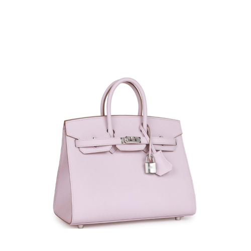 Hermes Birkin 25 Epsom Mauve Pale Silver
