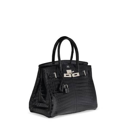 Hermes Birkin 30 Glossy Nile Crocodile Noir Gold