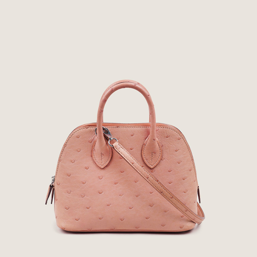 Hermes Bolide Mini Ostrich Terre Cuite Silver