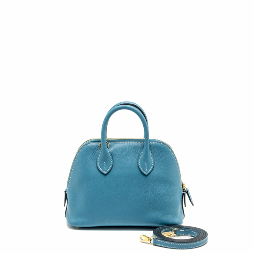 Hermes Bolide Mini Evercolor Blue Jean Gold