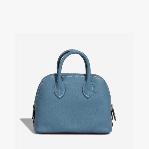 Hermes Bolide Mini Evercolor Blue Jean Silver